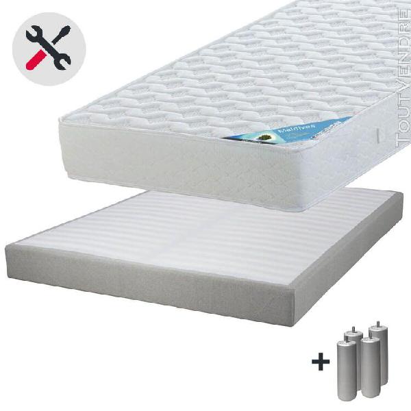 Maldives - pack matelas 140x190 + sommier tapissier