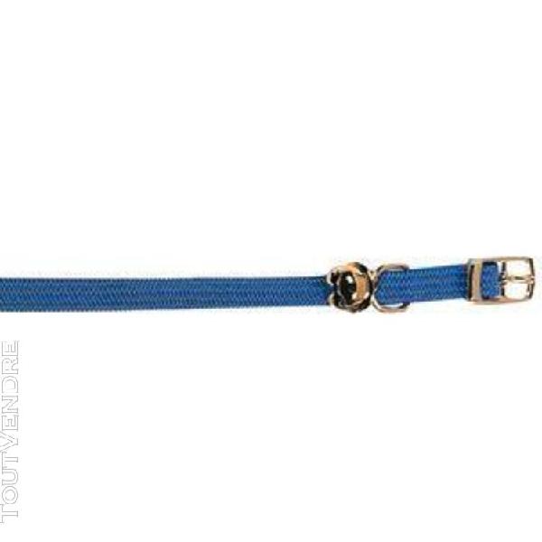 Collier pr chat elastique bleu