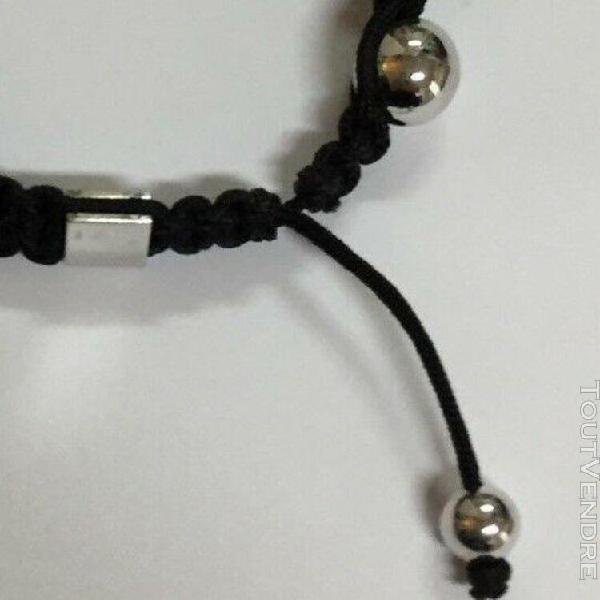 bracelet style shamballa en or blanc 750/1000 18k et diamant