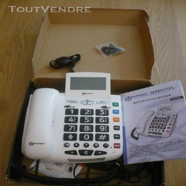 Telephone fixe sénior avec bracelet appel d urgence  