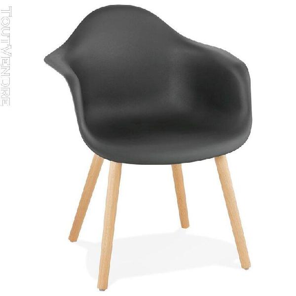 chaise avec accoudoirs 'olivia' noire style scandinave