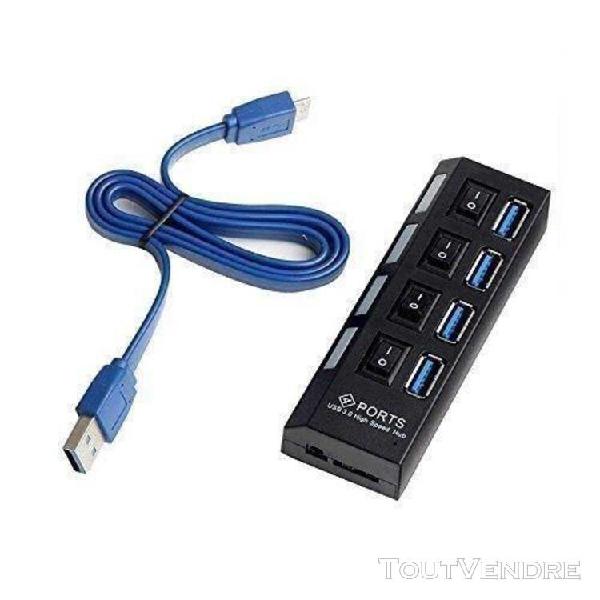 Multiprise usb 3.0 avec 4 ports avec indicateur led et inter