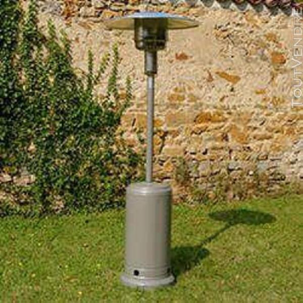 parasol chauffant au gaz 13 kw gris aluminium - oogarden