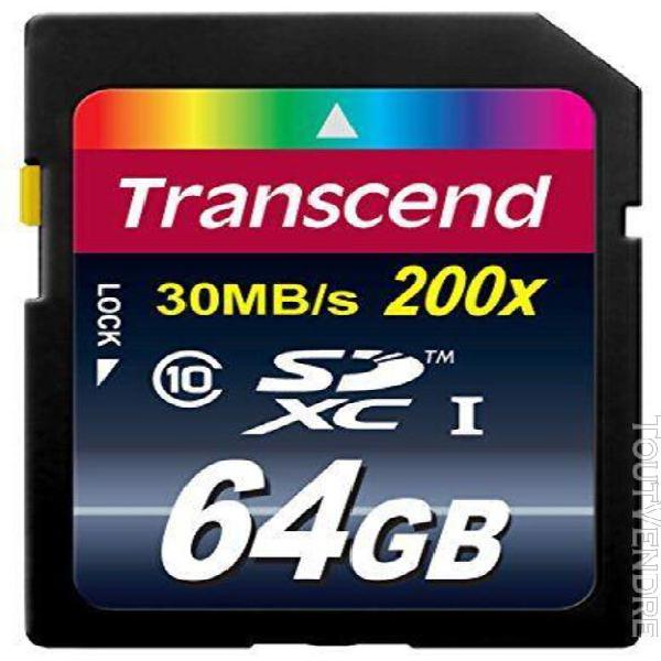 transcend premium - carte mémoire flash - 64 go - class 10