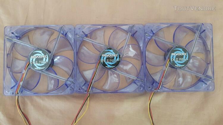 Ventilateur boitier 120 mm x3 leds bleu - case fans 120 mm x