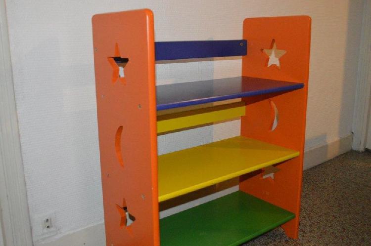 Bibliotheque etagere bois et couleurs occasion, arques