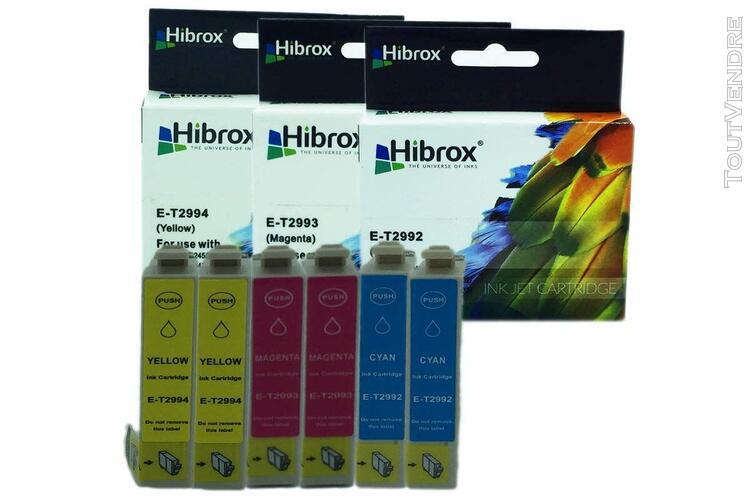 6 pack hibrox compatible inkjet cartridge epson 2x t2992 cya