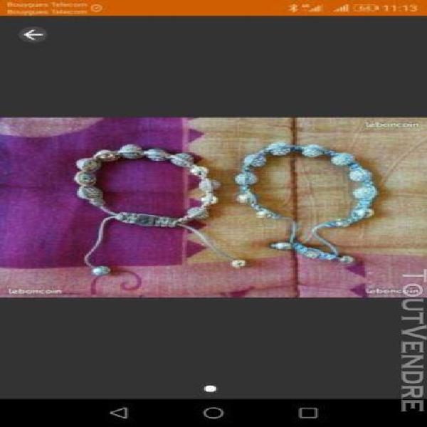 Deux bracelet shamballa dore et argent neufs