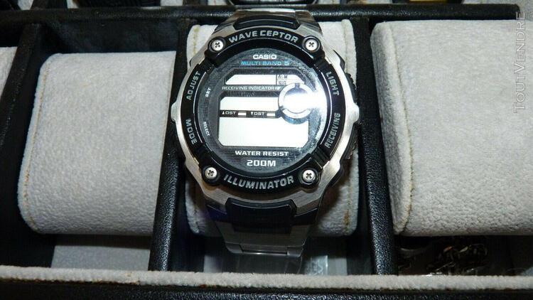 Montre casio homme radio pilotée boitier et bracelet mixte