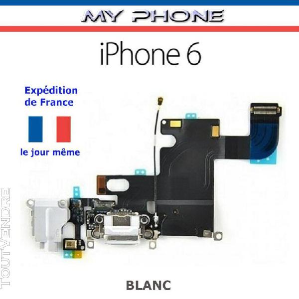 Connecteur de charge apple iphone 6 blanc + microphone + ant