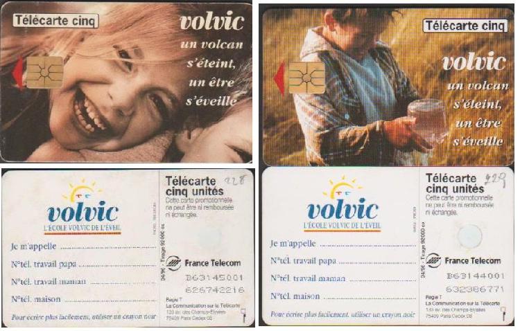 Gn228-gn229 paire telecarte 5 u volvic fille &amp; garcon neuf,