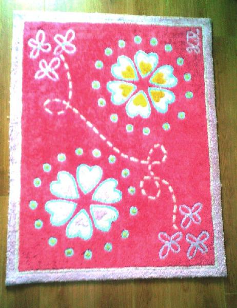 tapis rectangulaire fleurs roses chambre fille occasion,