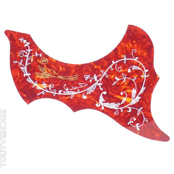 pickguard fleur oiseau anti-rayures main gauche pour guitare