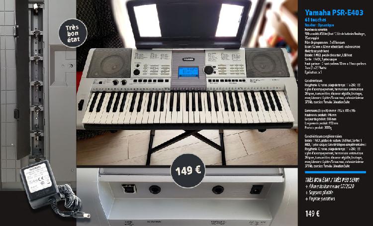 Clavier yamaha psr-e403 occasion, lorient (56100)