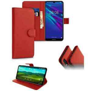 coque etui housse pochette portefeuille pour y6 2019 -rouge