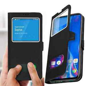 Coque etui protection housse double fenêtre pour huawei p