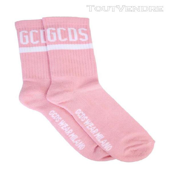 gcds femme cc94m01002406 rose coton chaussettes