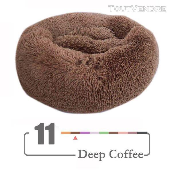 rond en peluche pour animaux de compagnie chat lit maison ch