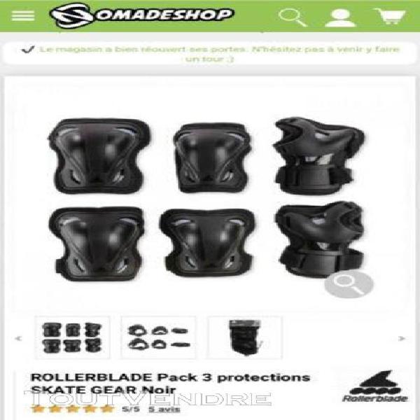 set de 3 protections skate gear roller / skate / trottinette