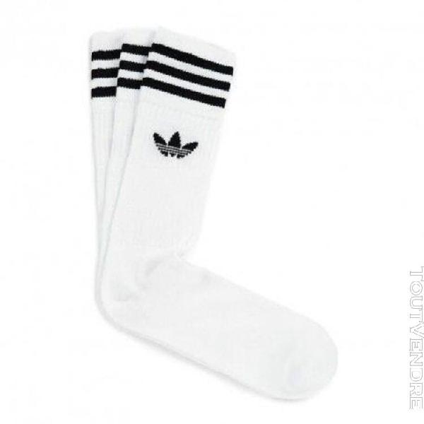 chaussettes solid crew sock blanche femme homme adidas