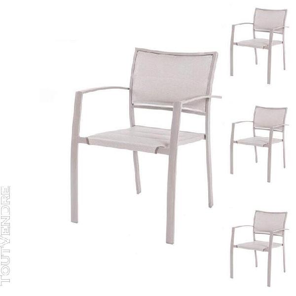 quatuor de chaises acier gris - naifaru - l 59 x l 57 x h 82