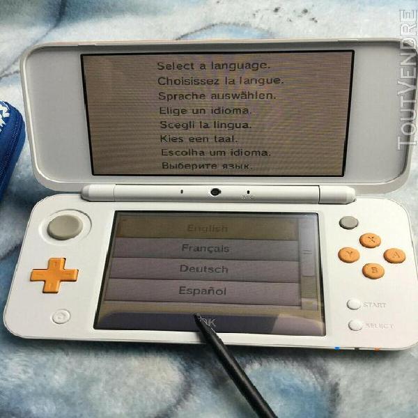 console nintendo new 2ds xl orange et blanche + chargeur