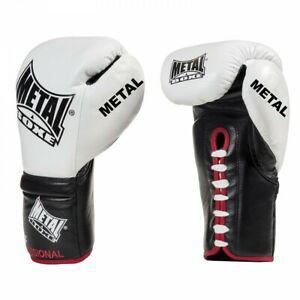 gants boxe lacets metal boxe super pro cuir "sirius" mb6300w