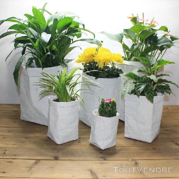 Kraft sac en papier fleur plante pot couvercle conteneur