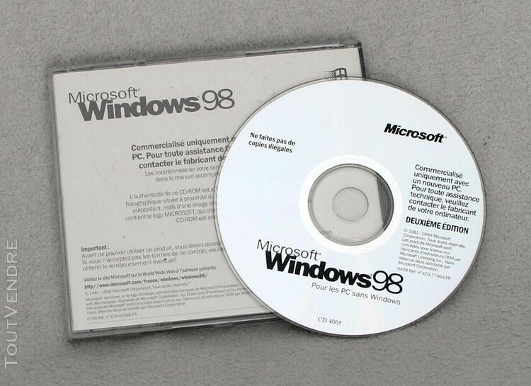 microsoft - cd windows 98 se - deuxième édition