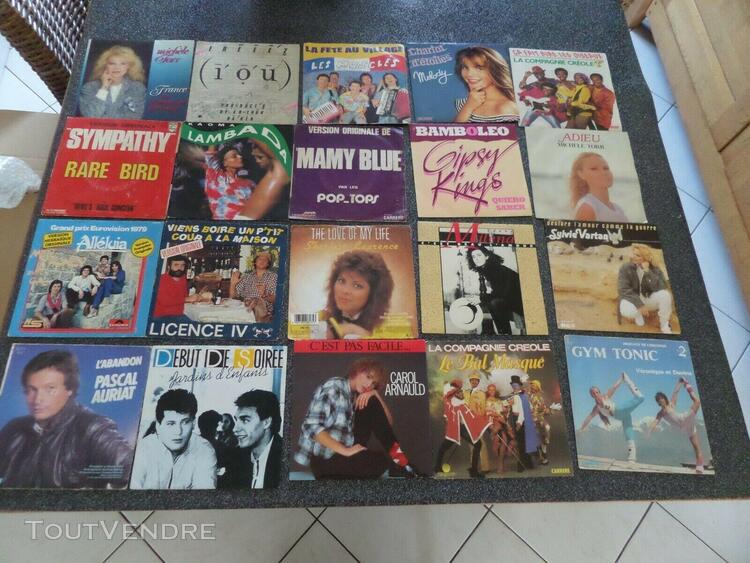 lot de 100 disques 45 tours divers annee 70à 80