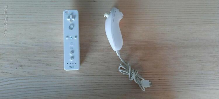 Manette wii wiimote blanche officielle nintendo +nunchuk bla