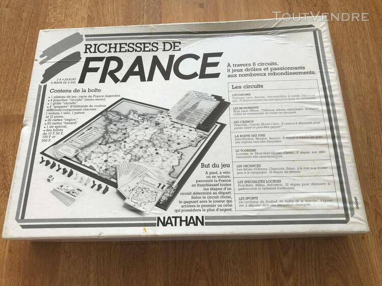 Jeu &quot; richesses de france&quot; - nathan 1986 - vintage