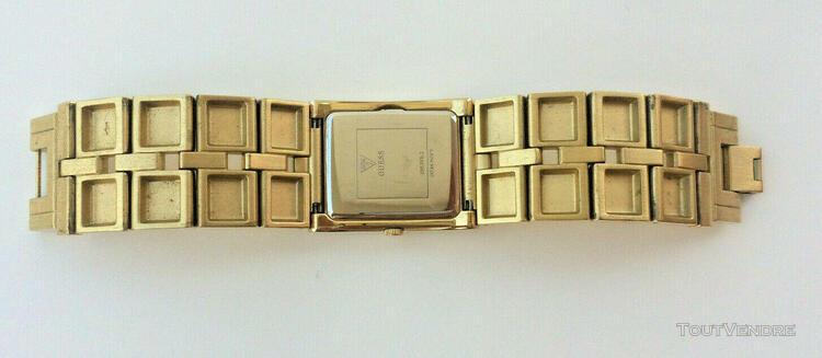 montre guess, pour femme, bracelet métal doré