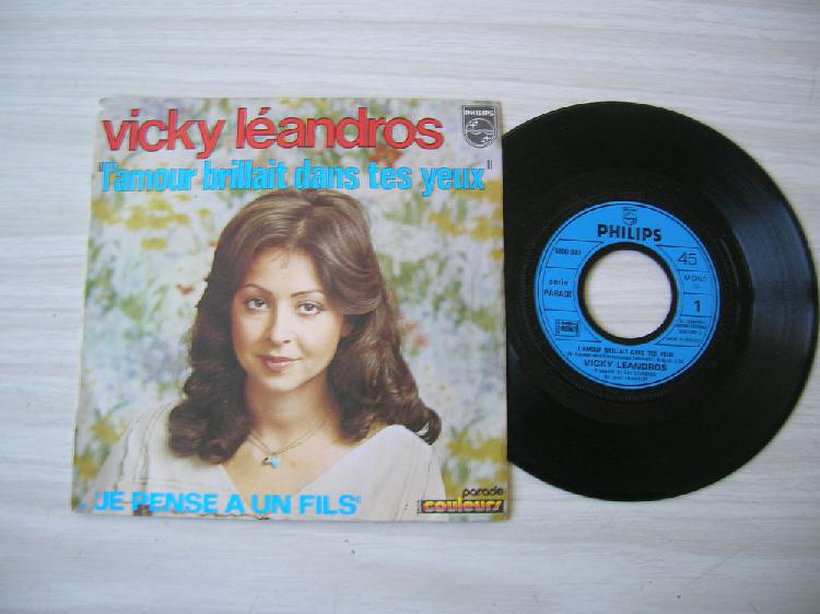 45 tours vicky leandros l&#39;amour brillait dans tes yeux neuf,