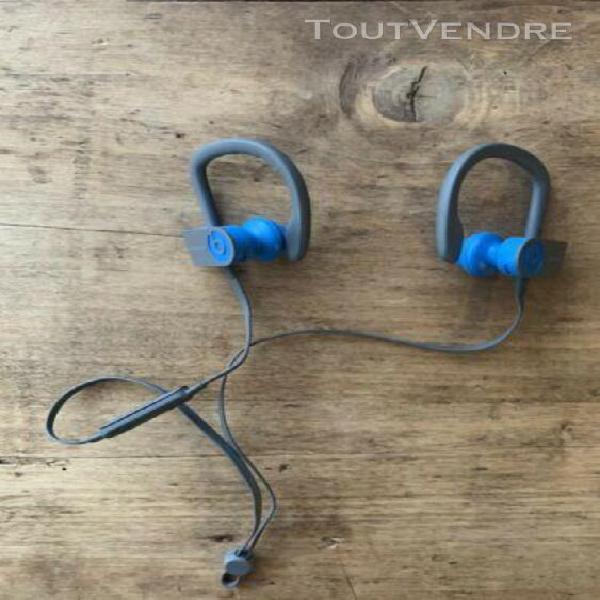 powerbeats3 wireless ear-hook headphones - grey & blue