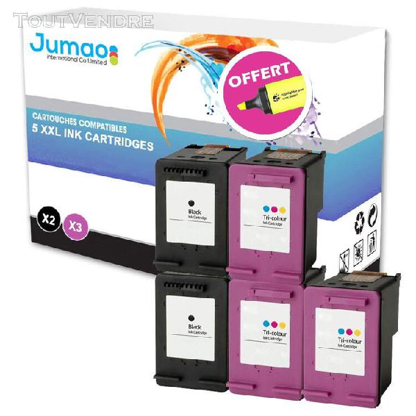 Pack de 5 cartouches jet d&#39;encre compatibles pour hp envy ph