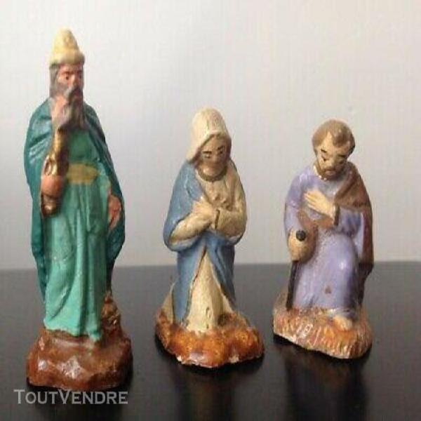 lot santons anciens devineau crèche joseph et marie + un