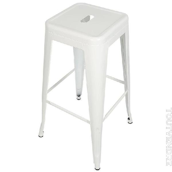 8x tabourets de bar industriel en fer - blanc