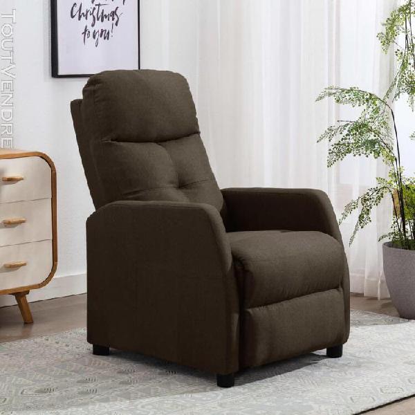 vidaxl fauteuil inclinable marron tissu