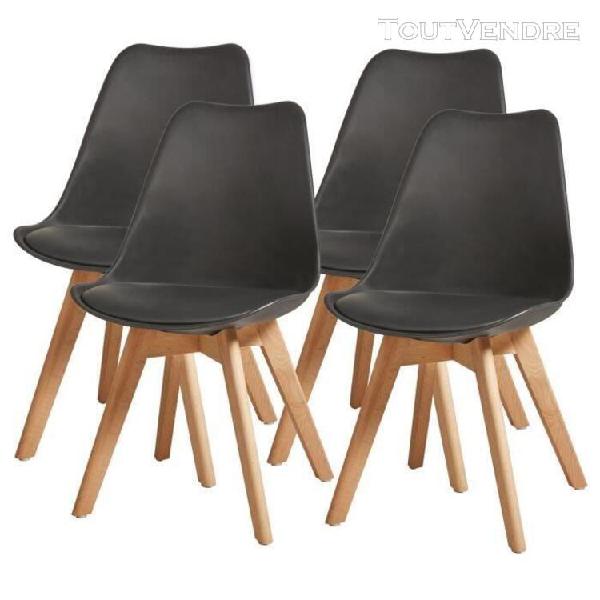 Cuba lot de 2 chaises de salle a manger - simili gris - styl