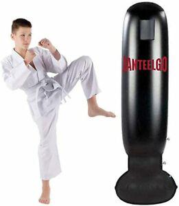 janteelgo sac de boxe gonflable, 160cm fitness autoportant