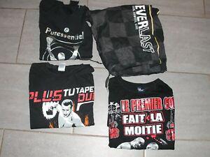 lot boxe taille m,l,xl 4 pièces tee-shirt et short