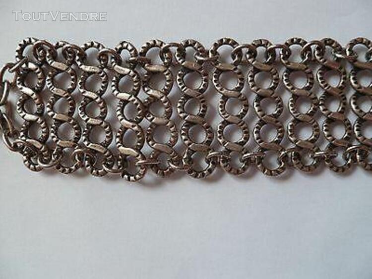 bracelet metal argente vintage souple tbe