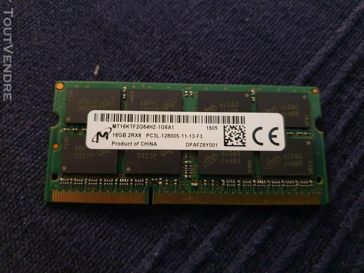 Mémoire sodimm micron 16gb 2rx8 pc3l-12800s-11-13-f3