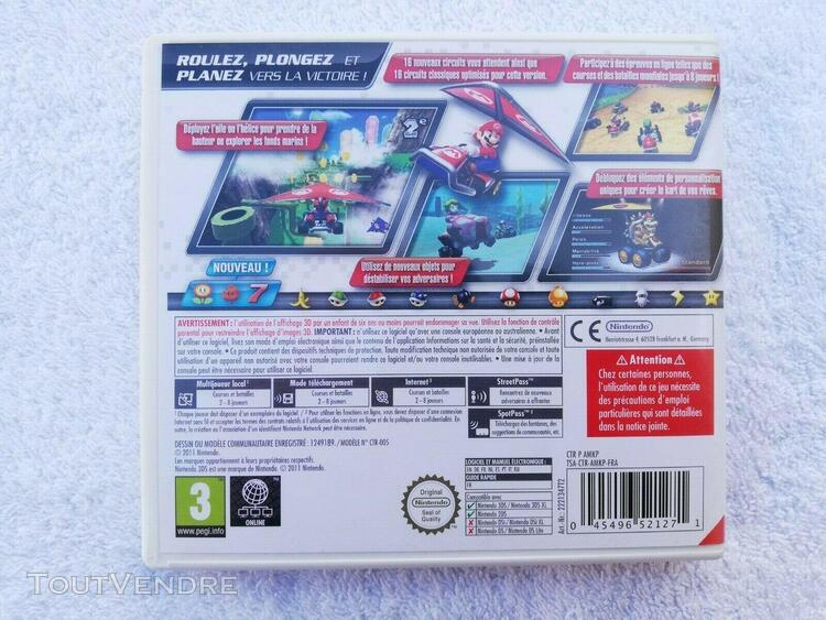 Nintendo mario kart 7 (nintendo 3ds, 2011) complet en boîte