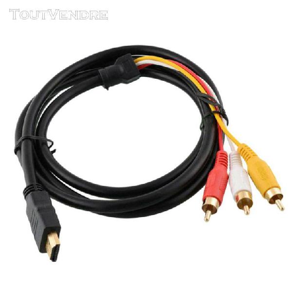 Adaptateur de câble composante audio hdtv mâle vers 3 rca