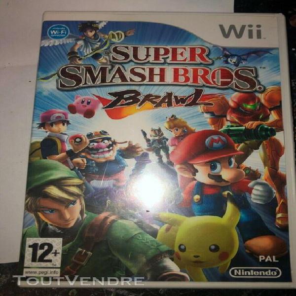 super smash bros. brawl (wii, 2008) avec notice et boite nin