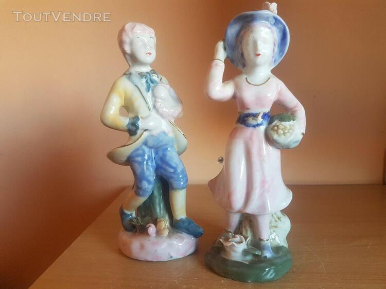 2 personnages figurines vintage en porcelaine