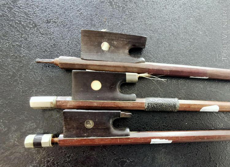 ancien lot de 3 archets de violon - violin bow 11