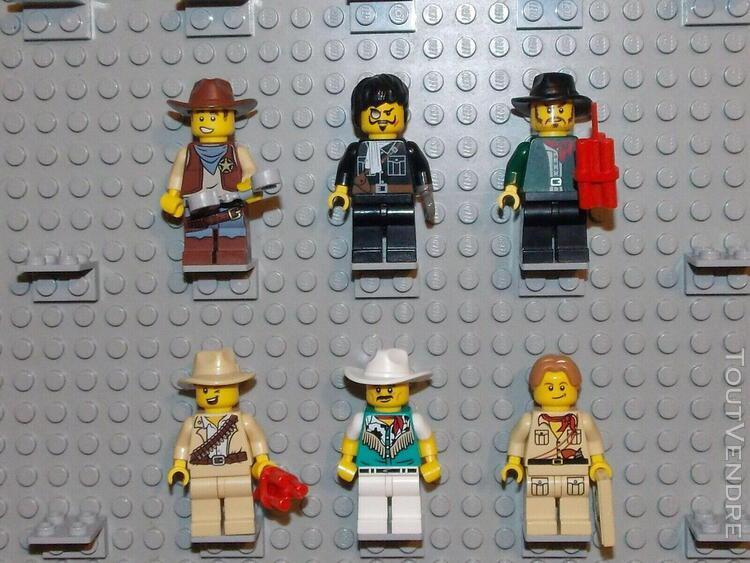 lot de 6 minifigurines lego sur le theme des cowboys lot 1